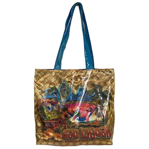 Universal Studios Beach Bag SpongeBob Just Chillin at Goo Lagoon Tote Bach Bag - Picture 1 of 13